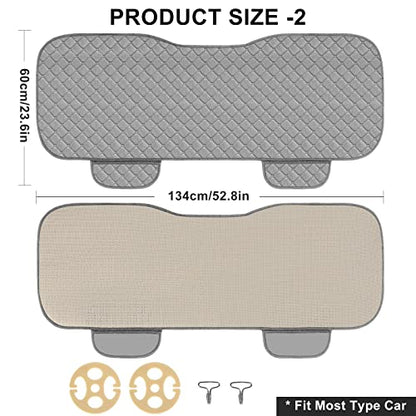 surpassme Car Seat Covers Universal Seat Covers for Car Accessories with Storage Pockets, Car Front Seat Covers and Rear Bench Coverfor Automotive, SUV, Truck, and Van(Grey)