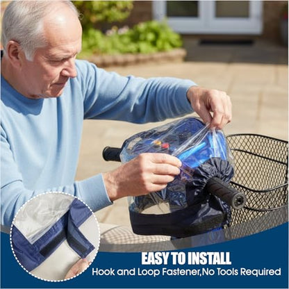 Control Panel Cover Fit for 4-Wheel Mobility Scooter, Protective Cover for Elderly Electric Power Wheelchair, Dust, Dirt, Rain & Sun Protection Accessories - color: Navy Blue