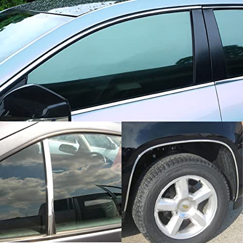 32Ft Automotive Car Exterior and Interior Molding Trim Universal Bumper Window Door Body Side and Household Furniture Surfaces Decorative Strip Scratch-Proof (5/16 inch (8mm), Chrome Silver)