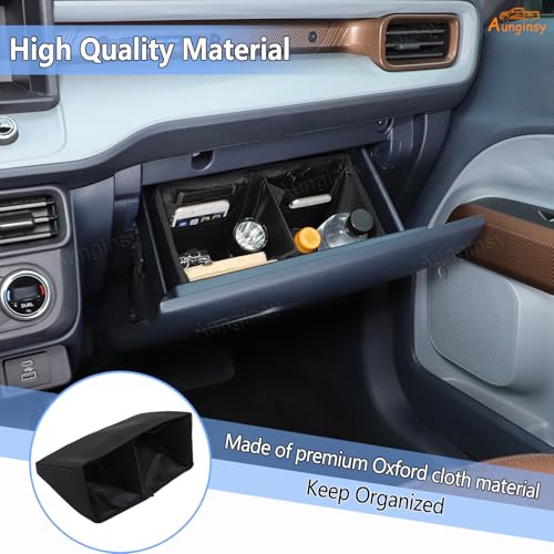 Aunginsy Center Console Glove Box Divider Organizer Compatible with Ford Maverick 2022-2025 Passenger Side Glove Divider Box Storage Bag Compartment Partition Insert Tray Secondary Storage Accessories