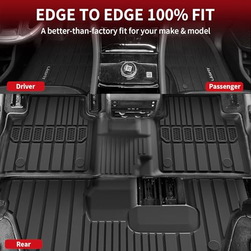 LASFIT Floor Mats for Jeep Grand Cherokee L 2021-2025 2026 7 Seat (NOT Fit for 6-Passenger) All Weather TPE Custom Fit Car Mats Floor Liners 1st & 2nd & 3th Row, Black - style: Grand Cherokee L 7-Seat 2021-2025 Floor Mats