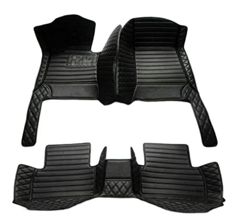 Custome Car Mats Accessories All Weather Floor mats Compatible with Automotive Floor Mats Passenger car mats (All Black) - color: all black