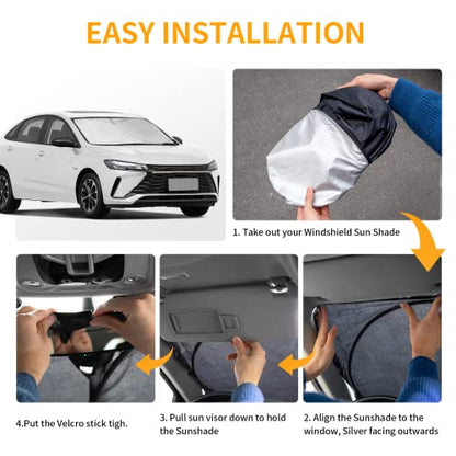 Sunshade Sun Shield for Mercedes-Benz C-Class W205 C250 C300 C400 SLK SLS CLA CLS CL-Class 2008-2023 2024 Window Shade Windshield Cover Sun Visor Protector Car Accessories Block UV Rays Heat