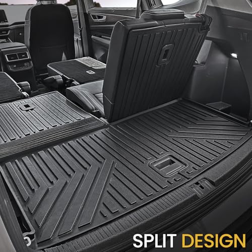 Cargo Mat with Backrest Mats for Volkswagen VW Atlas 6/7 Seats 2018-2025 2026 Car Mat Accessories(Not Fit Cross Sport), All Weather TPE Trunk Cargo Liner(Cargo Mat with Backrest Mats)