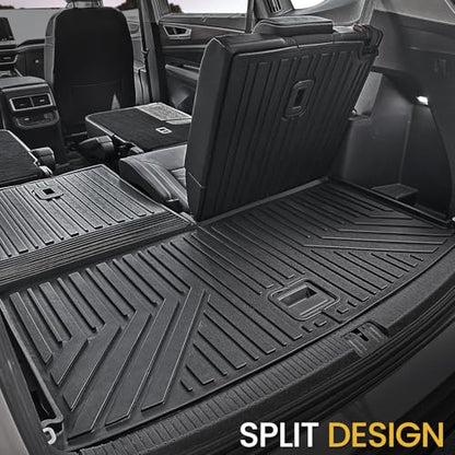 Cargo Mat with Backrest Mats for Volkswagen VW Atlas 6/7 Seats 2018-2025 2026 Car Mat Accessories(Not Fit Cross Sport), All Weather TPE Trunk Cargo Liner(Cargo Mat with Backrest Mats)