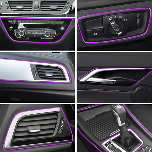 TOMALL Car Interior Moulding Trims 25 Pack 32 Feet/10M 20pcs Vent Trim Strips 4 Car Cup Coasters DIY Decorative Filler Insert Strip with Scraper (Red)