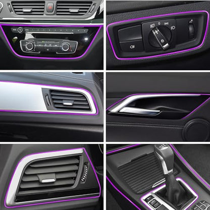TOMALL Car Interior Moulding Trims 25 Pack 32 Feet/10M 20pcs Vent Trim Strips 4 Car Cup Coasters DIY Decorative Filler Insert Strip with Scraper (Red)