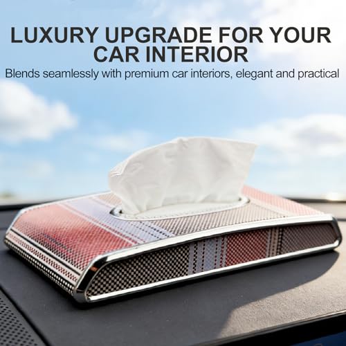 Universal Tissue Holder for Car Interior, Flat Tissue Box Holder, Kleenex & Napkin Organizer, Car Accessories for Women & Men, Center Console, Armrest & Back Seat, Travel Essentials (Flat) - style: Flat