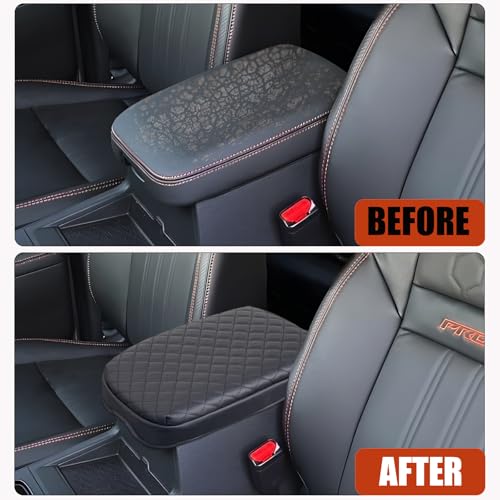 Center Console Cover for Nissan Frontier 2026 2025 2024 2023 2022 - Armrest Cushion Pad Cover PU Leather Car Armrest Box Cover Protector for Nissan Frontier 2026-2022 Interior Accessories - size: 1) 22+ |Froniter| Black, +Thick Size