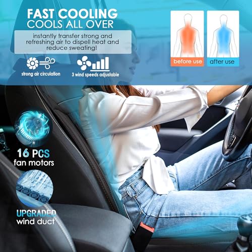 2026 Upgraded Summer Cooling Seat Cover Front Seat, 12V Ventilated Cooling Car Seat Cushion with Massage, Winter and Cooling Seat Cover for Car SUV Truck Universal Fit (Winter,Summer&Massage-2) - color: Winter,Summer&Massage-2