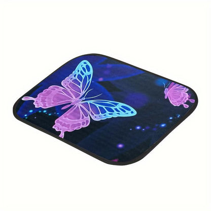 Car Floor Mats 4-Piece Full Set, Butterfly Print Black Carpet with Vinyl Heel Pad, Universal Fit All-Season Floor Mats for Cars, SUVs, Sedans, Trucks and Vans,Non-Slip Waterproof - style: Butterfly Style 2