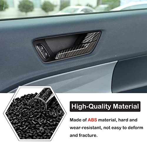 Aunginsy 8Pcs Car Inner Door Handle Switch Panel Trim Cover Compatible with Ford Maverick 2022-2025 Pickup Front Rear Door Handle Bowl Frame Panel Protector Decorative Sticker ABS Interior Accessories - color: Carbon Fiber Pattern