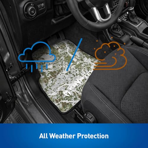 Coverking Universal Car Floor Mats Set of 2 (Front Driver and Passenger) Kryptek Grom Camo - All-Weather Protection for Mud, Dirt, Rain, Spills, Non-Slip Backing, Fits Cars Trucks SUVs Jeeps - style: Kryptek Grom