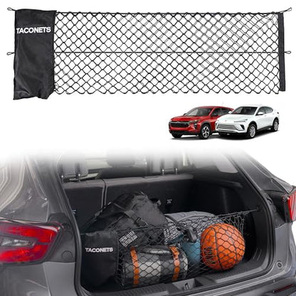 TacoNets Envelope Cargo Net for Chevy Trax/Buick Envista - Fits 2024-Current - Upgraded 5mm Bungee - Integrated Storage Bag - Heavy Duty Hooks - Designed in USA - style: Chevy Trax / Buick Envista 2024+