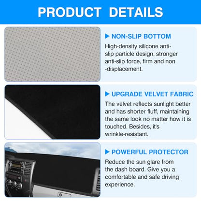 Autorder Dashboard Cover Mat for Toyota 4Runner 2003 2004 2005 2006 2007 2008 2009 Accessories Dash Cover Upgrade Velvet Dash Mat Sunshade Glare UV Rays Protector (Without Dash Speaker) - size: 2003-2009 Toyota 4Runner