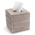 Rattan Tissue Box Cover Square, Hand Woven Wicker Tissue Holder, 5.5 x 5.5 X 5.7 inch, Whitewash - color: Whitewash, size: Square (5.7"H)
