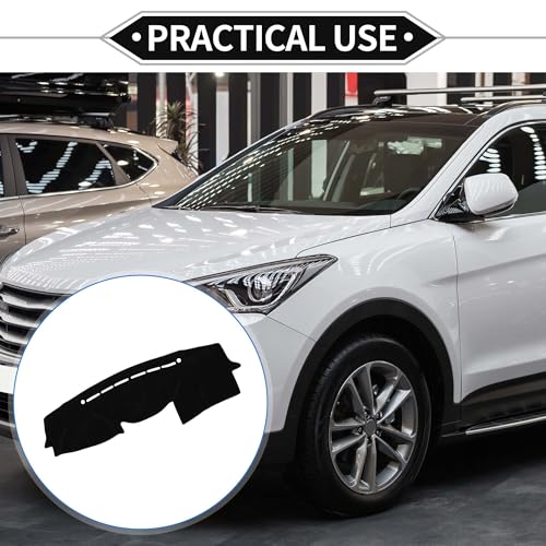 Dash Cover Compatible for Hyundai VeraCruz 2007-2012, Non-Slip Dash Cover Mat Polyester Black Front Dash Cover Mat