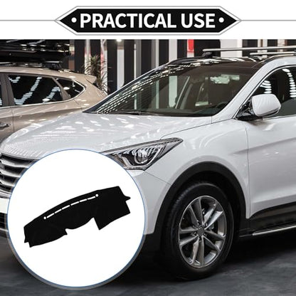 Dash Cover Compatible for Hyundai VeraCruz 2007-2012, Non-Slip Dash Cover Mat Polyester Black Front Dash Cover Mat