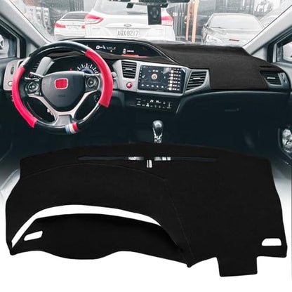 Dash Cover Mat Custom Fit for Honda Civic, Dashboard Cover Pad Carpet Protector F234 (Black) - color: 12-15 Black