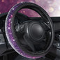 CAR PASS Bling Diamond Leather Steering Wheel Cover, Bling Sparkly Crystal Glitter Rhinestones Universal Fit 14" 1/2-15" Car Wheel Protector for Women Girl Fit Suvs,Vans,Sedans,Trucks, Purple Silver - color: Violet Silver Diamond