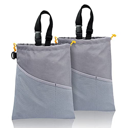 2PCS Car Garbage Can, Hanging Car Trash Bag with Waterproof Leakproof Lining - color: Gray
