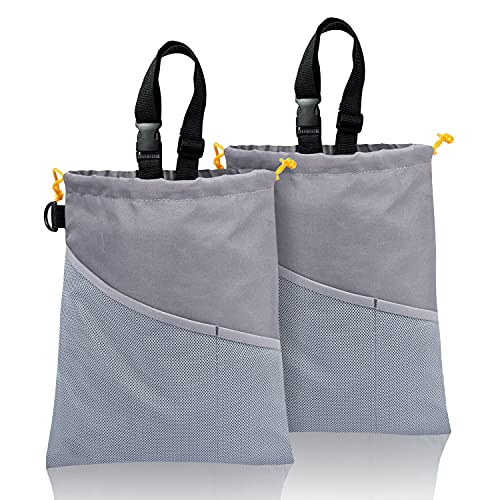 2PCS Car Garbage Can, Hanging Car Trash Bag with Waterproof Leakproof Lining - color: Gray
