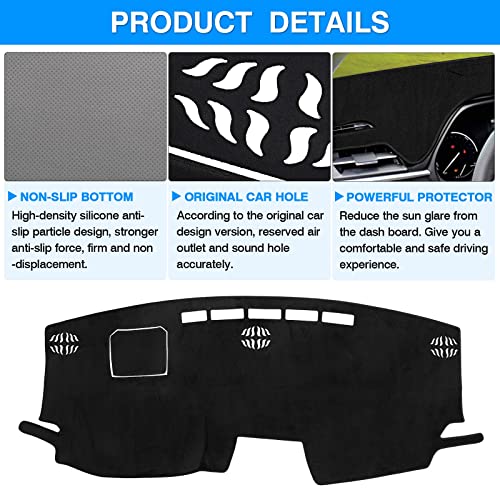 Autorder Dashboard Cover Mat for Toyota Sienna 2021-2024 2025 2026 Accessories Dash Cover Flannel Dash Mat Sunshade Glare UV Rays Protector