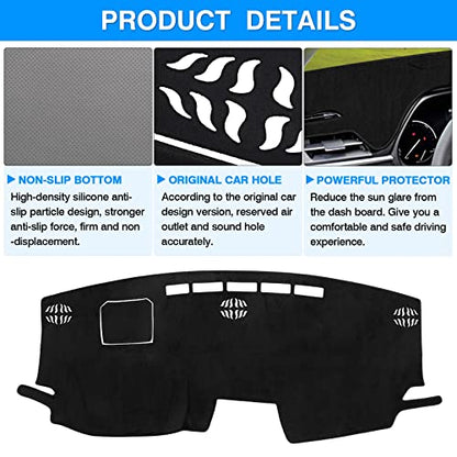 Autorder Dashboard Cover Mat for Toyota Sienna 2021-2024 2025 2026 Accessories Dash Cover Flannel Dash Mat Sunshade Glare UV Rays Protector