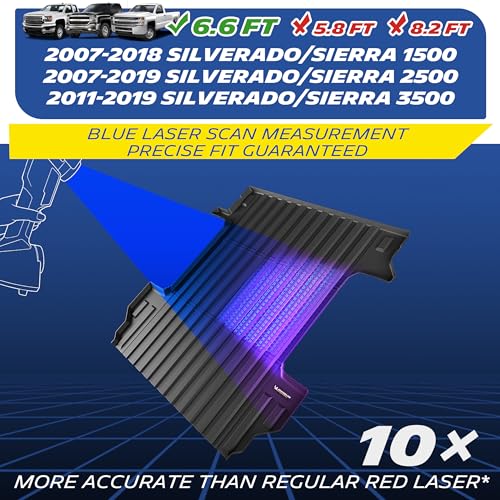 MICHELIN Truck Bed Mat for 2007-2018 Chevy Silverado & GMC Sierra 1500/2007-2019 2500 HD / 2011-2019 3500 HD 6.6 FT / 78.9" (2007 New Body Only), All-Weather Bed Liner, Durable TPE Bedliner, Non-Slip - size: 2) Silverado/Sierra 2500/3500 | 07-19 | 6.6 FT