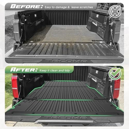 Cartist Floor Mats for Toyota Tacoma Hybrid 2024 2025 2026, All Weather 5FT Trunk Bed Mat, Tailgate Mat & Door Sill Guards for Tacoma Accessories, Heavy Duty TPE Car Mats, Car Accessories - size: 1)Toyota Tacoma Hybrid 24+ Full Set