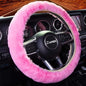 KAFEEK Fluffy Steering Wheel Cover 15 inch, Soft Fuzzy Steering Wheel Cover for Winter Warm, Anti-Slip, Comforting and Luxurious, Pink