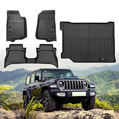 Custom Floor Mats & Cargo Trunk Liner for 2021-2025 2026 Jeep Wrangler JL 4XE Accessories All Weather TPE Rubber Protection Mat (for 2021-2026 Jeep Wrangler JL 4XE) - color: for 2021-2026 Jeep Wrangler JL 4XE