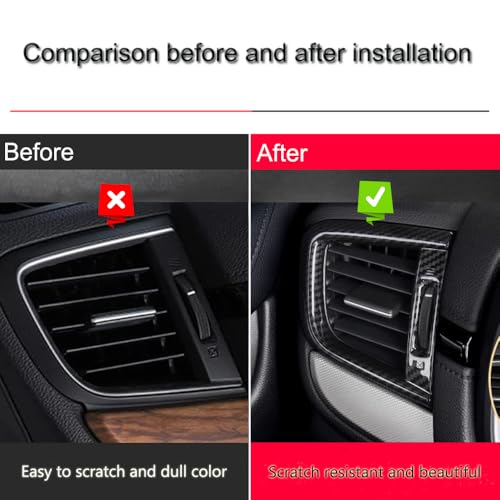 XITER 3pcs Central Front Side Air Condition Vent Outlet Trims for Honda CRV 2017 2018 2019 2020 2021 2022,Carbon Fiber - color: Carbon Fiber, size: 3PCS Air Vent Cover