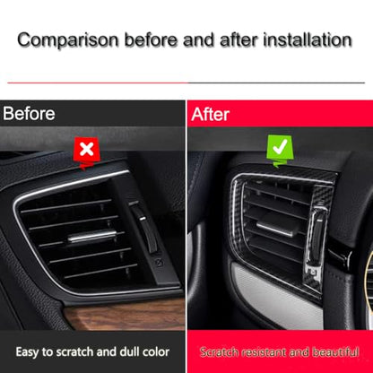 XITER 3pcs Central Front Side Air Condition Vent Outlet Trims for Honda CRV 2017 2018 2019 2020 2021 2022,Carbon Fiber - color: Carbon Fiber, size: 3PCS Air Vent Cover