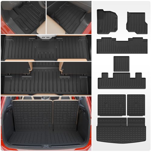 Floor Mats Compatible with 2018-2024 Ford Expedition (Not for Max Models) Cargo Mat Cargo Liner TPE 2023 Expedition 7 Seats Accessories (Trunk Mat+Backrest Mats+Floor Mats) - style: For Ford Expedition 7-Seater | 2018-2024