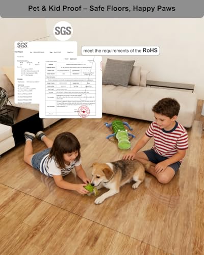 【16 Anti-Slip Stickers Included】6'×9' Large Clear Vinyl Floor Mats for Home, Waterproof Rug Cover, Plastic Rug Floor Protector Mat for Hardwood, Wipeable Clear Area Rug for Garage/Living Room - size: 6' x 9' (Rectangular)