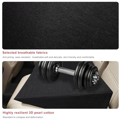 2 PCS Auto Seat Wedge Leveling Cushion, Comfortable Car Backseat Wedge Support Cushion Pad, Angled Design Car Interior Chair Pad Ergonomic Pain Relief Rear Seat Leveling Mat - color: 2 Pcs