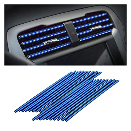 20 Pieces Car Air Conditioner Decoration Strip for Vent Outlet, Universal Waterproof Bendable Air Vent Outlet Trim Decoration, Suitable for Most Air Vent Outlet, Car Accessories (Ice Blue) - color: Ice Blue