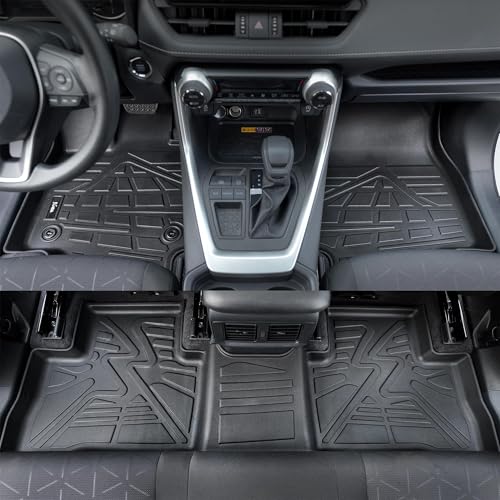 KARPAL Floor Mats Fit for Toyota RAV4 2019-2025 (Include Hybrid), Custom Fit All Weather TPE Floor Liners, 1st & 2nd Row & Cargo Liner, RAV4 Accessories - style: 2019-2025 | For Toyota RAV4 | 1st & 2nd Row & Cargo