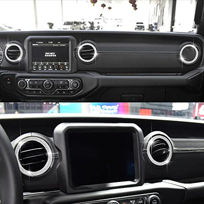 LECART Glitter Air Vent Outlet Cover Fit for Jeep Wrangler JL JLU Gladiator JT JTU 2020 2021 2022 2023 2024 2025 Car Interior Metal Stickers 4 Pack