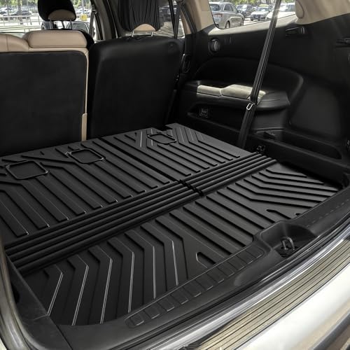 OEDRO Floor Mats & Trunk Mat with Backrest Mat Fit for Honda Pilot 2026 2025-2023,Custom Fit TPE All Weather Floor Liners, Back Seat Protector Accessories - style: 23-26 Mats Set & Backrest Mat