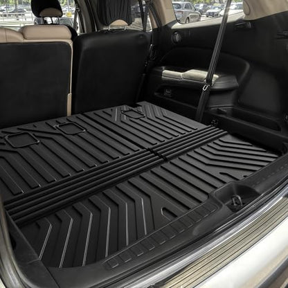 OEDRO Floor Mats & Trunk Mat with Backrest Mat Fit for Honda Pilot 2026 2025-2023,Custom Fit TPE All Weather Floor Liners, Back Seat Protector Accessories - style: 23-26 Mats Set & Backrest Mat