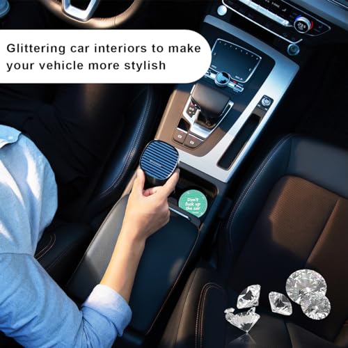 Bling Car Cup Coaster, 2.75 Inch Non-Slip Don't Fuck Up My Car Please Cup Holder Insert Coaster, Crystal Rhinestone Auto Drink Cup Mat, Universal Car Accessories (Green-4PCS)
