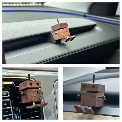 Car Air Fresheners Cute Shaking Wooden Man Figurine Diffuser For Car Dashboard Reusable Air Freshener Gifts Car Vent Clip Car Odor Eliminator Fun Car Accessories Gift Set