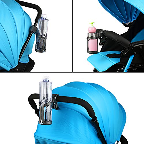 Accmor Stroller Cup Holder, Universal Cup Holder for Uppababy, Nuna, Doona Strollers, 360 ° Rotatable Bottle Holder for Stroller, Wheelchair, Walker - color: black-1pc