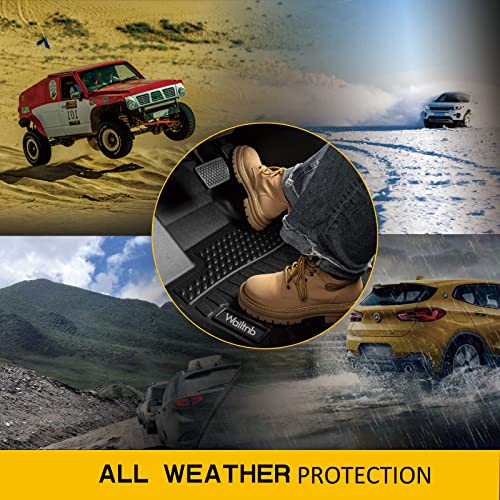 Wailtnb-Car Floor Mats & Cargo Liner Custom for 2013-2019 Ford Escape Waterproof Non-Slip Durable All Weather Floor Liner 1st&2nd Row Full Set Ford Escape Accessories Black - style: 16|For Escape|2013-2019|Set