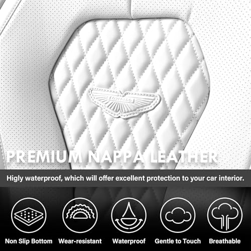 Coverado Seat Covers, Car Seat Covers Full Set, White Car Seat Cover, Auto Seat Covers Front Seats Rear Seat Cover, Luxury Car Seat Cushion,Leather Seat Cover Seat Protector Universal Fit Most Cars - color: Black/White, size: FullSet