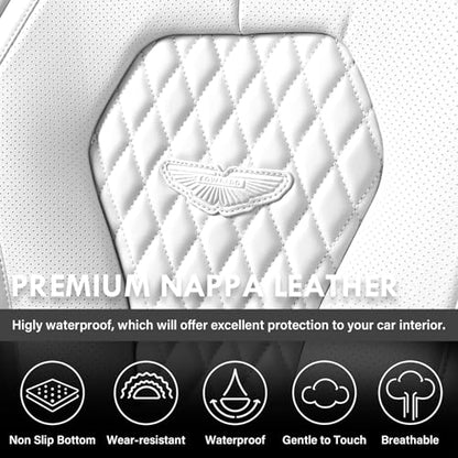 Coverado Seat Covers, Car Seat Covers Full Set, White Car Seat Cover, Auto Seat Covers Front Seats Rear Seat Cover, Luxury Car Seat Cushion,Leather Seat Cover Seat Protector Universal Fit Most Cars - color: Black/White, size: FullSet