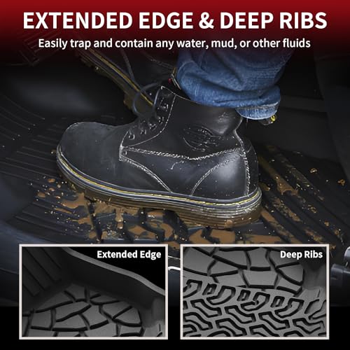 LASFIT Floor Mats & Cargo Liner for Ford Bronco 4-Door Carpet Floor Only 2026 2025 2024 2023 2022 2021 All Weather TPE SUV Trunk Mat Custom Fit Cargo Area Mat, 1st+2nd Row+Trunk Liner Full Set - style: 4) Bronco 4-door| 21-25 | Combo Set Carpet Floor