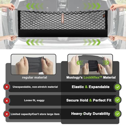 Truck Bed Cargo Net Trunk Netting Compatible with 2025 2026 Subaru Forester Accessories, Pickup Cargo Organizer SUV Sedan Storage Net w/Heavy Duty Carabiners - style: 2025+ Forester